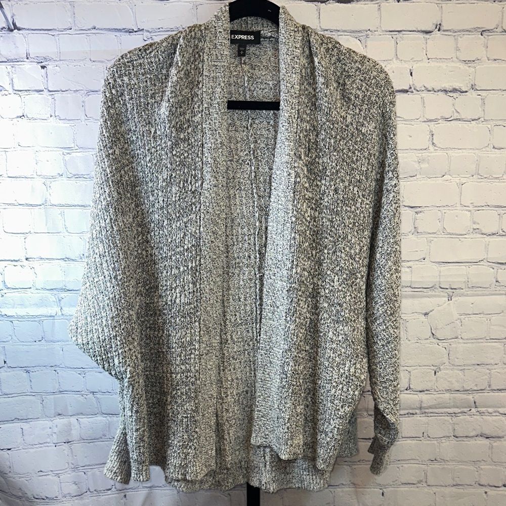 Express Women's Heathered Gray Cardigan